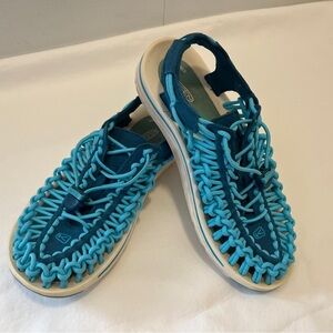 Keen Uneek Blue Sandals with Woven Cord Design